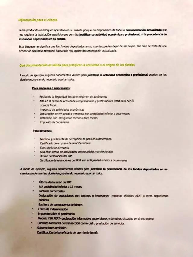 西班牙Bankia银行或冻结企业账户，，，，在西华企应做好相关步伐