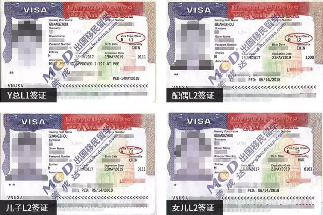 Y女士的L-1签证及眷属的L-2签证